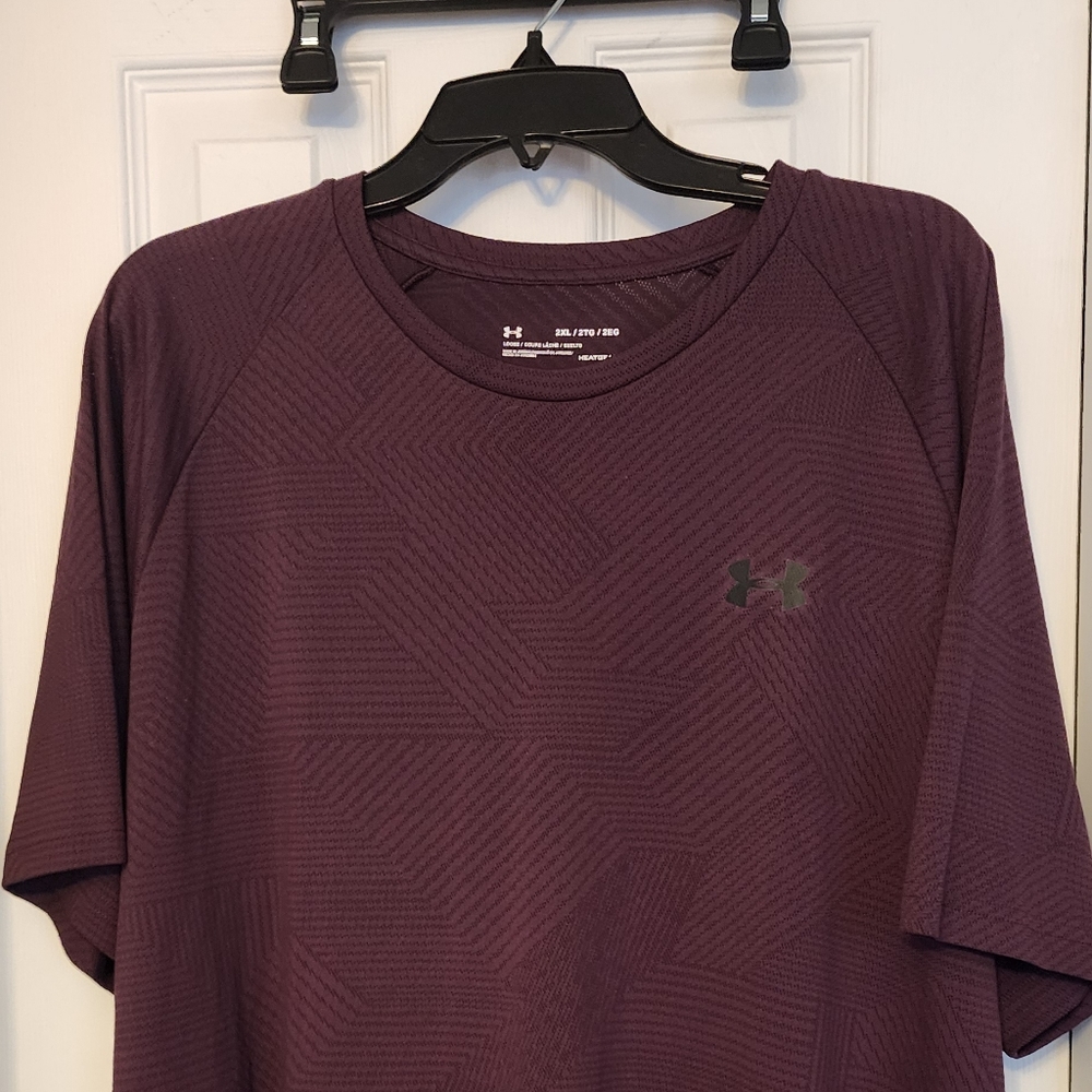 Mens Under Armour Purple Heatgear TShirt 2XL